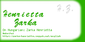 henrietta zarka business card